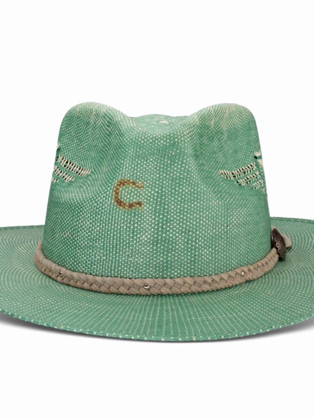 Charlie Horse straw hat green Women’s size Small - Picture 3 of 6